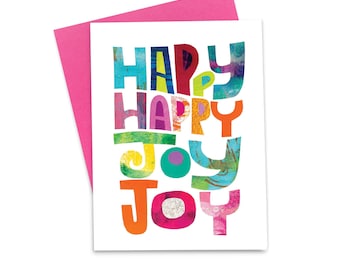 Tarjeta de felicitación de alegría, tarjeta de ánimo con sobre rosa