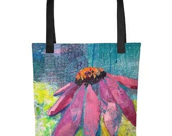 Bolso de mano con equinácea morada