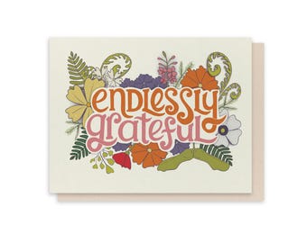 Tarjeta de felicitación de agradecimiento infinito
