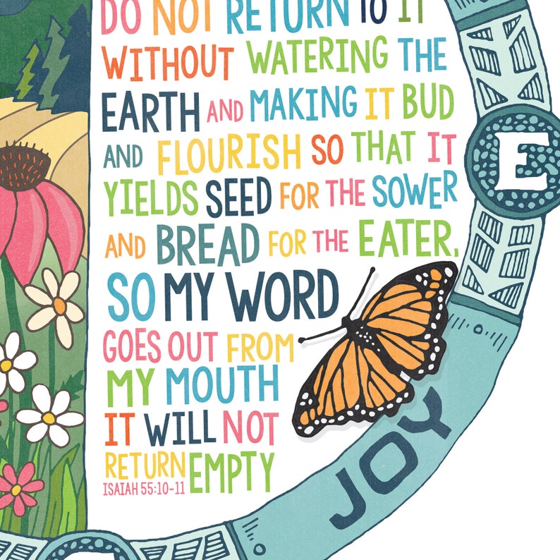 Seed for the Sower Isaiah 55:10-11, Bible Verse Art Print, Christian Gift image 2