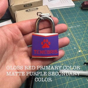 40mm | Custom Paw Print Padlock | Marine Grade | Choose 2 Colors & Add Your Name | Lifetime Warranty