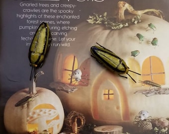 Green Beetles As Seen In Better Homes and Gardens October 2019 THREE Creepy Handmade Fake Bug Insects Life Sized for Crafts Halloween Decor