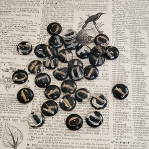 Gorgeous antique black bronze metallic intaglio cabochons vintage patina flat back for cufflinks jewelry earrings pendants SET OF 2 - 1/2"