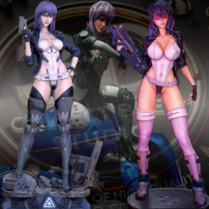 Statua Cyberpunk Major personalizzata stampata in 3D – FanArt realizzata e dipinta a mano, figura da collezione di fantascienza anime