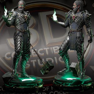 Estatua personalizada impresa en 3D de Cursed Champion: figura de juego de fantasía coleccionable hecha a mano y pintada a mano.