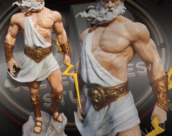 Zeus Greek God Custom 3D Printed Statue - Fanart Handmade