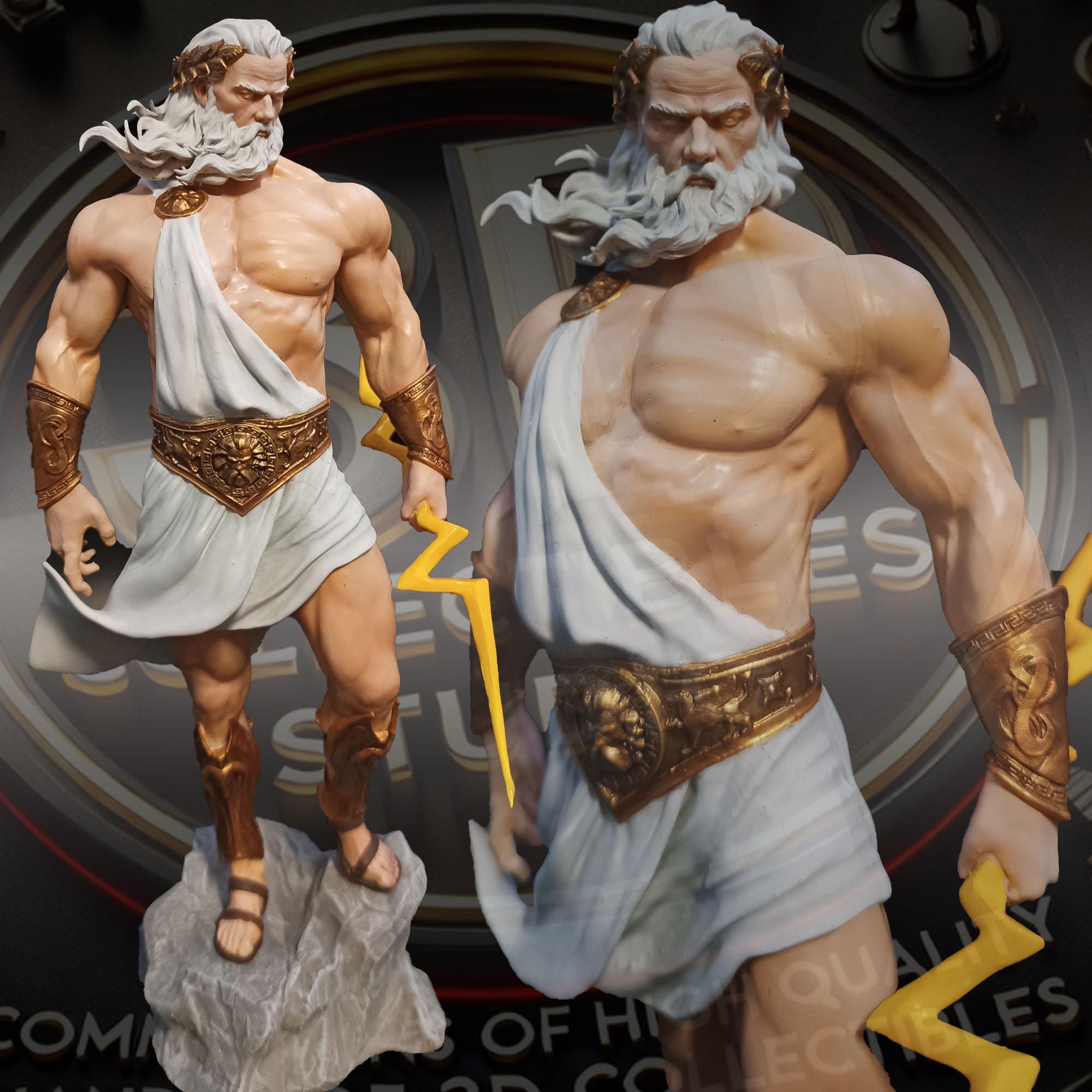 Zeus Greek God Custom 3D Printed Statue - Fanart Handmade