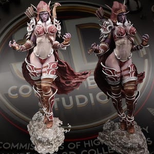 Statue de la reine banshee personnalisée imprimée en 3D - FanArt fait main et figurine de collection fantastique peinte à la main