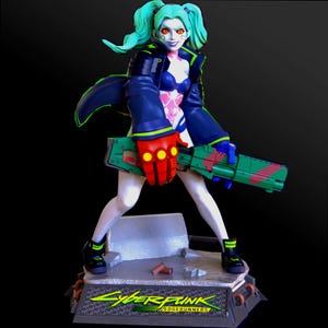 Cyberpunk Outlaw Girl Fan Art Custom Made Figure Statue - Gift For Gamer - Handmade Gift & Hand Painted Cyberpunk Figure Collectible