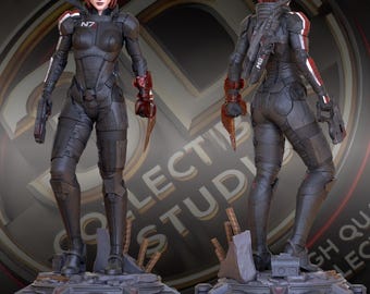 Galaxy Protector Custom 3D Printed Statue – FanArt Handmade & Handpainted Sci-Fi Game Figure Collectible