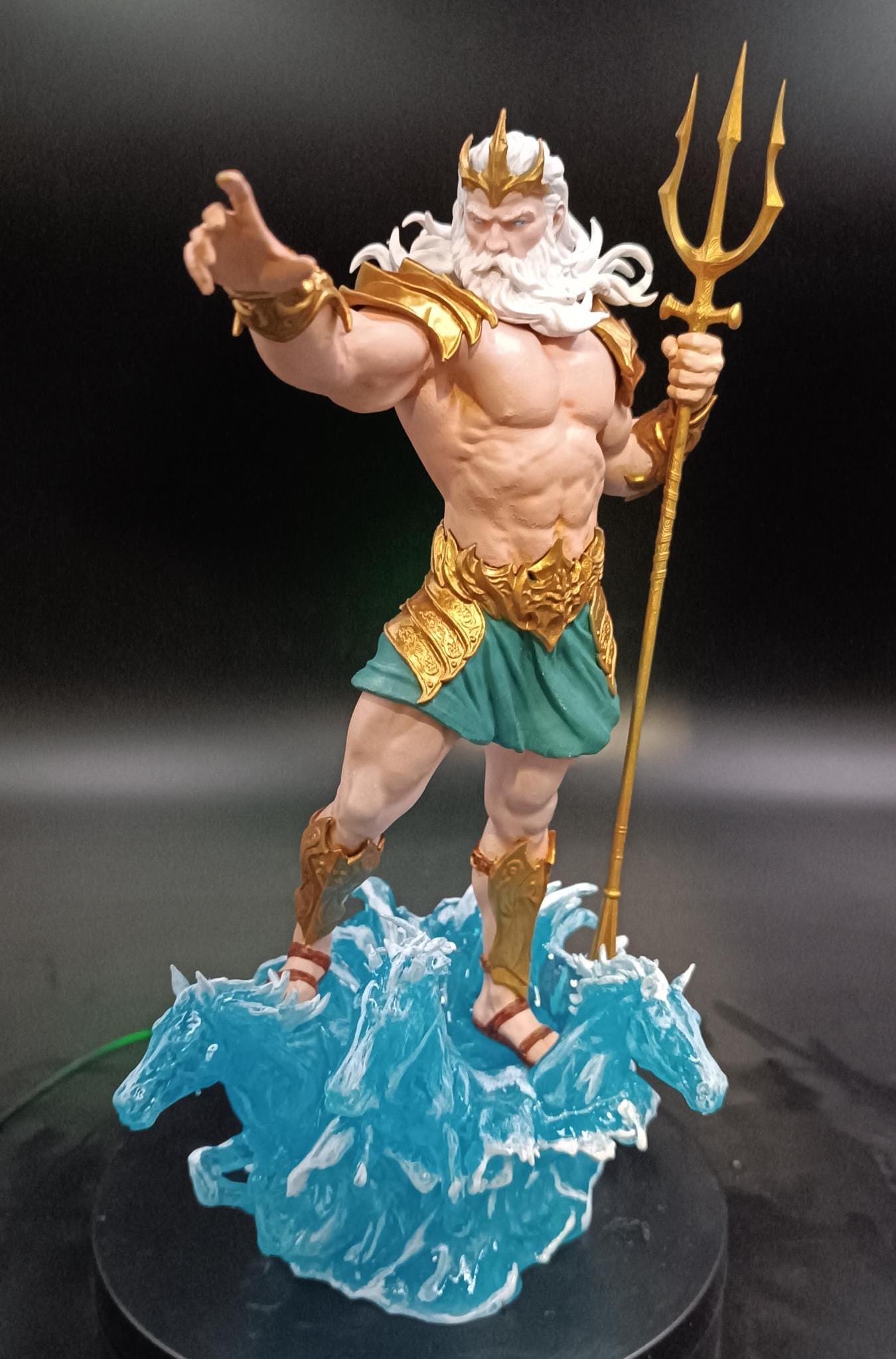 Greek God Poseidon Custom 3D Printed Statue - Fanart Handmade