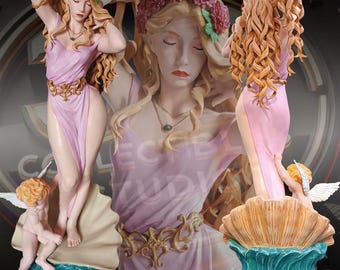 Greek Goddess Aphrodite Custom 3D Printed Statue - FanArt Handmade & Handpainted Mythology Collectible Figure