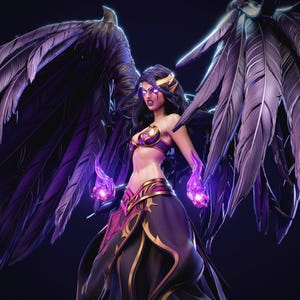Dark Sorceress Fan Art Custom Made Figure Statue – Gothic Fantasy Statue – Handmade & Handpainted Collectible – Painted Gift for Game Fans