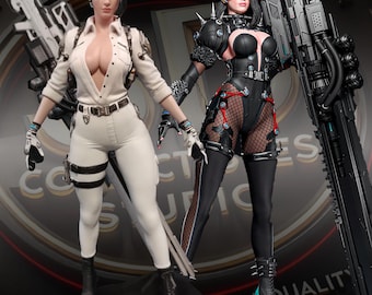 Icy Sniper Custom 3D Printed Statue - Fan Art Handmade & Handpainted Sci-fi Game Figure Collectible