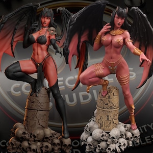 Succubus-Statue, individuell 3D-gedruckt – Fan-Art, handgefertigte und handbemalte Comicfigur zum Sammeln