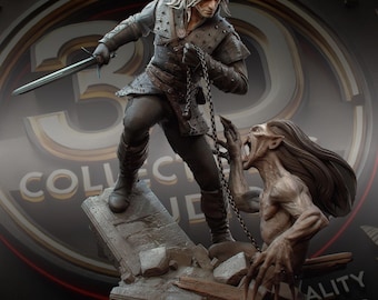 The White Wolf Custom 3D Printed Statue - FanArt Handmade & Handpainted Fantasy Collectible Figure