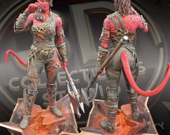 Estatua personalizada de Berserk Barbarian impresa en 3D - Figura de fantasía coleccionable hecha a mano y pintada a mano