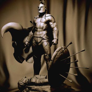 King Leonidas of Sparta Fan Art Custom Made Figure Statue – Ancient Warrior Figure Collectible – Handmade Decor - Ancient Greek Legend