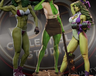 The Green Lady Custom 3D Printed Statue – FanArt Handmade & Handpainted Fantasy Figure Collectible