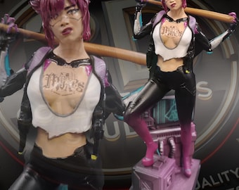 Cyberpunk Bouncer Custom 3D Printed Statue – Fan Art Handmade & Handpainted Sci-Fi Collectible Figure