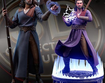 Arcane Scholar Custom 3D Printed Statue - FanArt Handmade & Handpainted Fantasy Collectible Figure