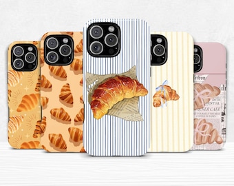 Croissant Phone Case Dual Shell Cover for iPhone 11 12 13 14 15 16 pro max plus & Samsung Galaxy S25 S24 S23 + Ultra