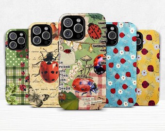 Ladybug Dual Shell Phone Case for iPhone 11 12 13 14 15 16 pro max plus & Samsung Galaxy S25 S24 S23 + Ultra Protective Cover