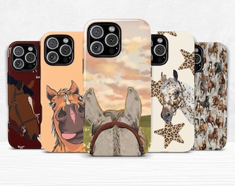 Horse Phone Case Dual Shell Cover for iPhone 11 12 13 14 15 16 pro max plus & Samsung Galaxy S25 S24 S23 + Ultra