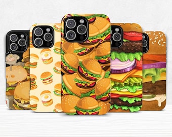Hamburger Dual Shell Phone Case for iPhone 11 12 13 14 15 16 pro max plus & Samsung Galaxy S25 S24 S23 + Ultra Protective Cover