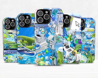 Capa de celular Frutiger Aero Dual Shell para iPhone 11 12 13 14 15 16 Pro Max Plus e Samsung Galaxy S25 S24 S23 + capa ultra protetora