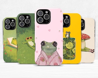 Frog Phone Case Dual Shell Cover for iPhone 11 12 13 14 15 16 pro max plus & Samsung Galaxy S25 S24 S23 + Ultra
