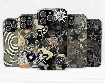 Grunge Stern Y2K Handyhülle Dual Shell Handyhülle für iPhone 11 12 13 14 15 16 pro max plus & Samsung Galaxy S25 S24 S23 + Ultra Protectiv