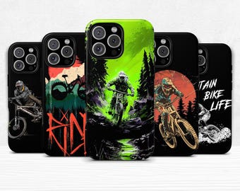 Mountainbiken Case Dual Shell Telefoonhoesje voor iPhone 11 12 13 14 15 16 Pro Max Plus & Samsung Galaxy S25 S24 S23 + Ultra Beschermhoes