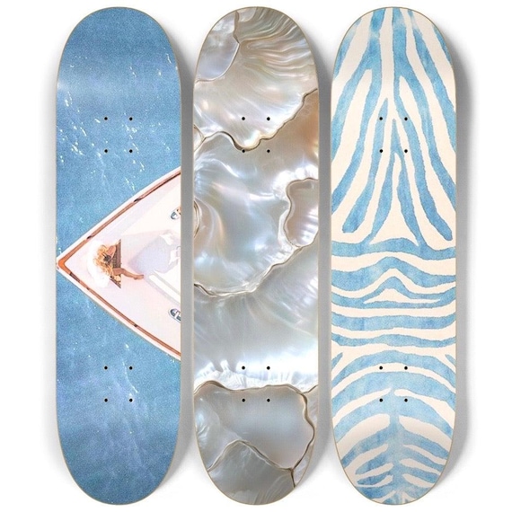 Skateboard Wall Art Set, 3-Piece Skateboard Deck Art, Aesthetic Room Decor, Modern Wall Art, Teen Bedroom Decor, Skater Gift