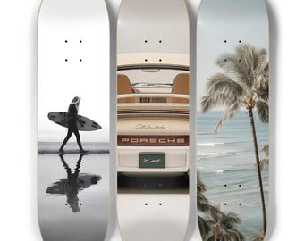 Skateboard Wall Art Set, 3-Piece Skateboard Deck Art, Aesthetic Room Decor, Modern Wall Art, Teen Bedroom Decor, Skater Gift