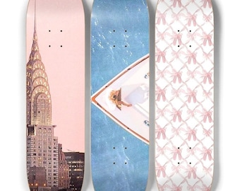 Skateboard Wall Art Set, 3-Piece Skateboard Deck Art, Aesthetic Room Decor, Modern Wall Art, Teen Bedroom Decor, Skater Gift