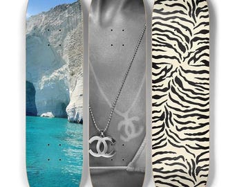 Skateboard Wall Art Set, 3-Piece Skateboard Deck Art, Aesthetic Room Decor, Modern Wall Art, Teen Bedroom Decor, Skater Gift