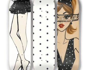 Skateboard Wall Art Set, 3-Piece Skateboard Deck Art, Aesthetic Room Decor, Modern Wall Art, Teen Bedroom Decor, Skater Gift