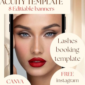Professional Lash Tech Booking Template  Acuity Scheduling Website Editable Canva Lash Stylist Site Instant Digital Download for Lash Pros