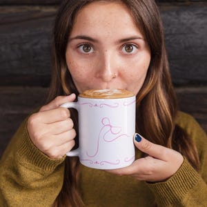 Coquette Ceramic Mug, Pink Bow Coffee Cup, Girly Tea Mug, Flirty Hot Chocolate Mug, Cute Latte Mug, Funny Mug Gift