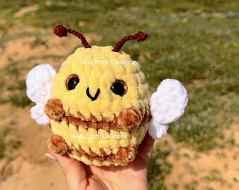 Moody Bee Amigurumi Crochet Pattern: Beginner-Friendly, Low Sew (PDF Digital Download)