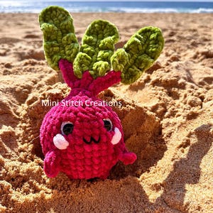 Virkmönster för babyrödbetor: Amigurumi-grönsaker (PDF digital nedladdning)