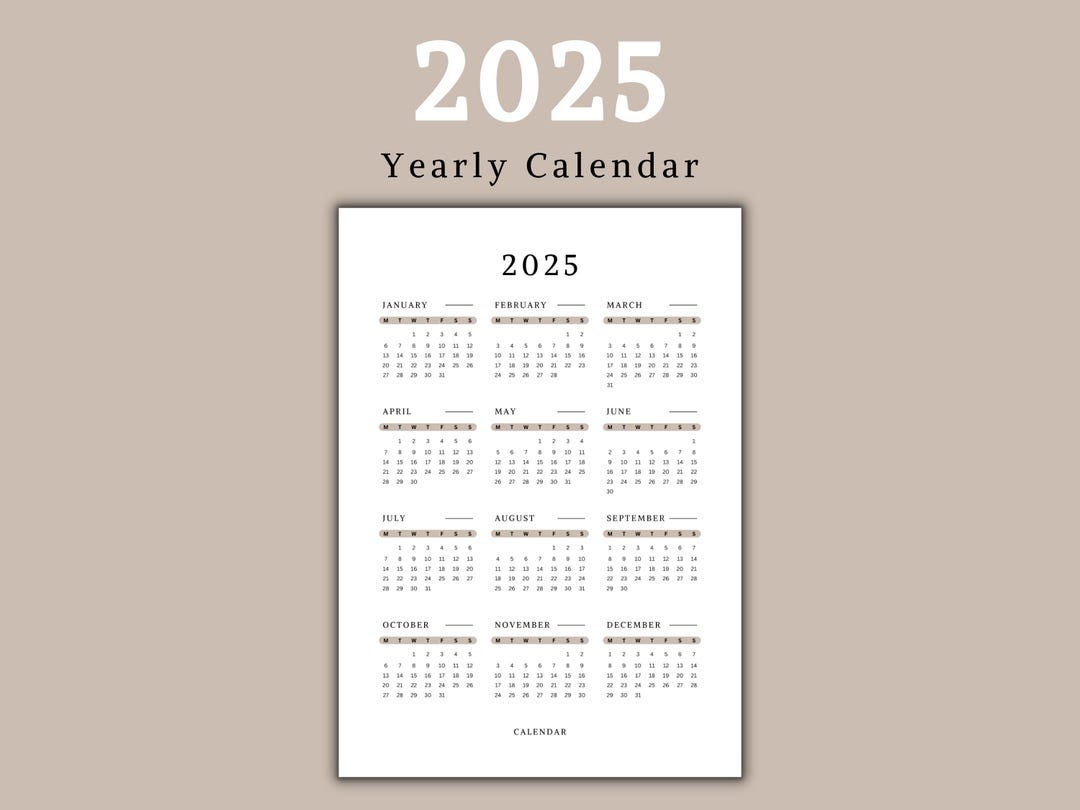 A4 YEARLY CALENDAR 2025 PRINTABLE PDF FREE DOWNLOAD visual data 5