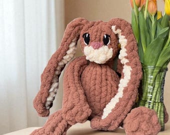 Chunky Knit Plush Bunny: Handmade Soft Toy, Custom Colors