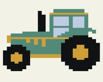 Tractor Blanket Graph Pattern | 40x50 Toddler Size (PDF Pattern)