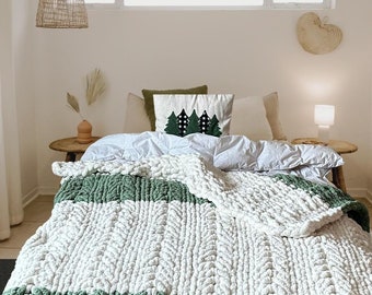 Butterfly Cable Knit Blanket by Four Threads Co.