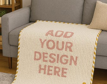 Custom Chunky Knit Blanket with Graphic Lettering | Personalized Throw Gift