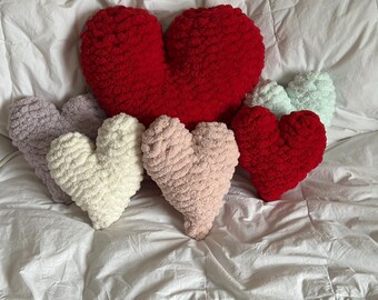 Heart Pillows - Large or Mini Set of 3 - Cozy Home Decor