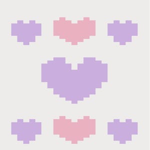 Baby Hearts Blanket Graph Pattern | Finger Knit PDF | Pastel Heart Baby Blanket Design
