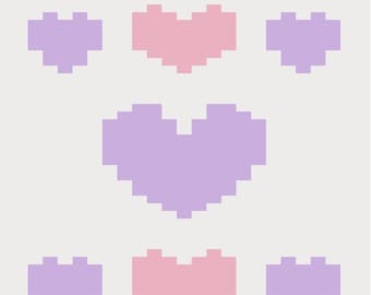 Finger Knit Baby Blanket Pattern: Pastel Hearts Graph (PDF Pattern)